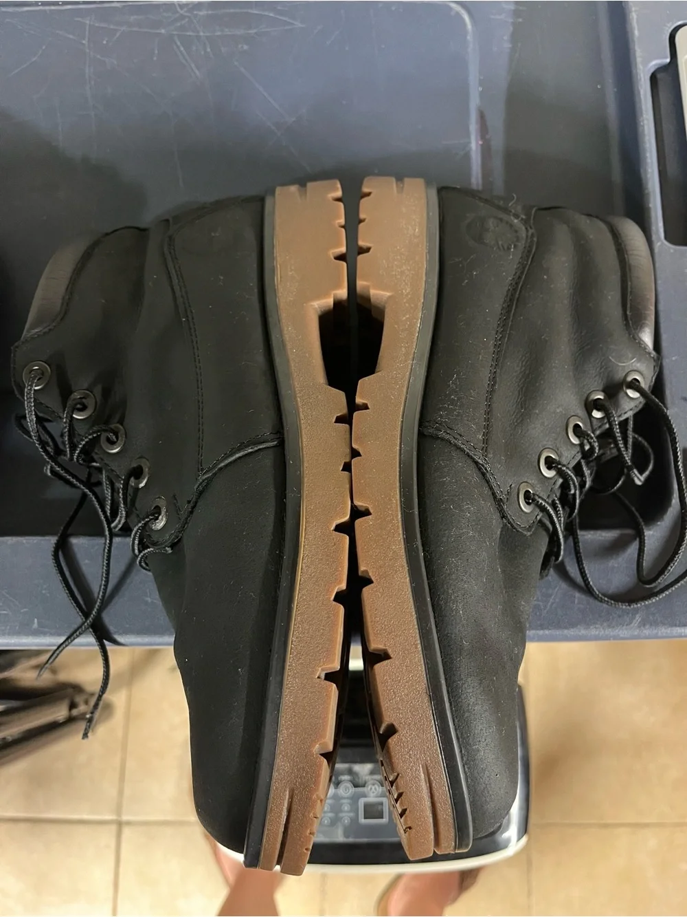 Timberland Black Work-Style Leather Lace-Up Boots